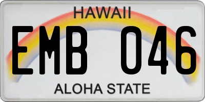 HI license plate EMB046