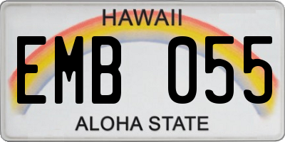 HI license plate EMB055