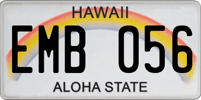 HI license plate EMB056