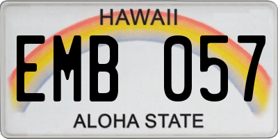 HI license plate EMB057