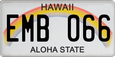 HI license plate EMB066