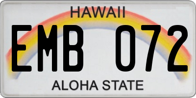 HI license plate EMB072