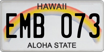 HI license plate EMB073