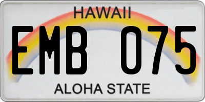 HI license plate EMB075