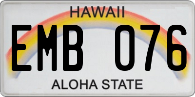 HI license plate EMB076