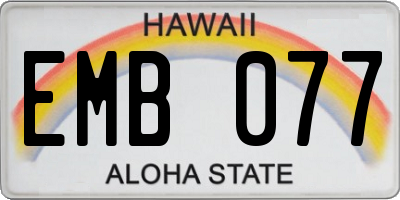 HI license plate EMB077