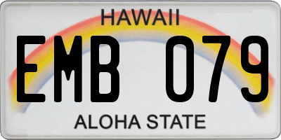 HI license plate EMB079
