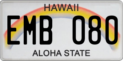 HI license plate EMB080