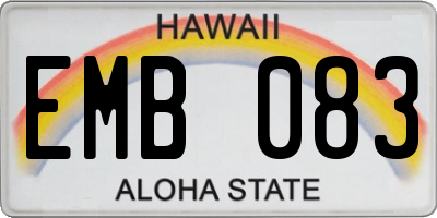 HI license plate EMB083