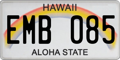 HI license plate EMB085