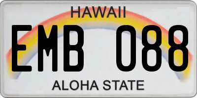 HI license plate EMB088
