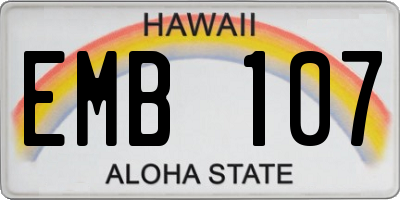 HI license plate EMB107