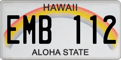 HI license plate EMB112