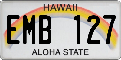 HI license plate EMB127