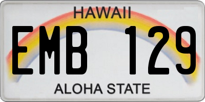 HI license plate EMB129