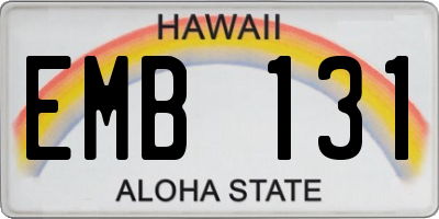 HI license plate EMB131