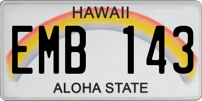 HI license plate EMB143