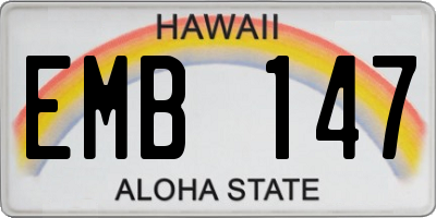 HI license plate EMB147