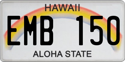 HI license plate EMB150