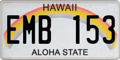HI license plate EMB153