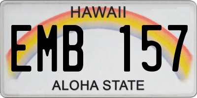 HI license plate EMB157