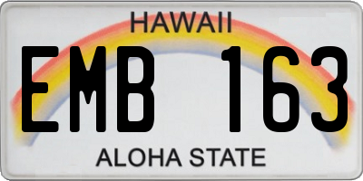 HI license plate EMB163