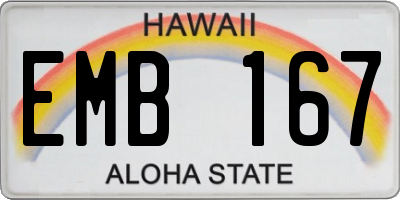 HI license plate EMB167