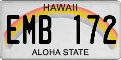 HI license plate EMB172