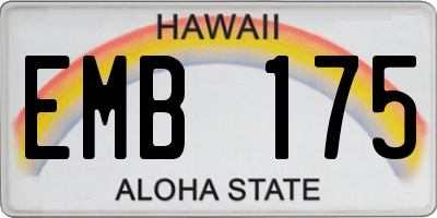 HI license plate EMB175