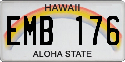 HI license plate EMB176