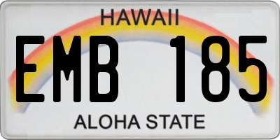 HI license plate EMB185
