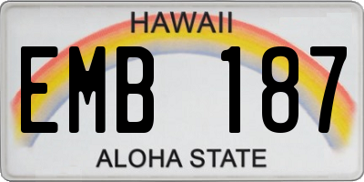 HI license plate EMB187