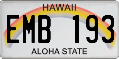 HI license plate EMB193