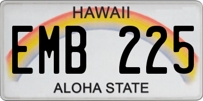 HI license plate EMB225