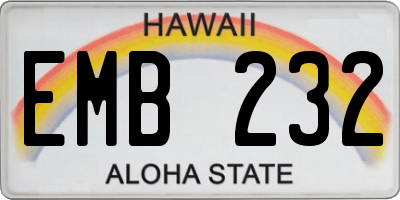 HI license plate EMB232