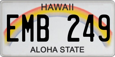 HI license plate EMB249