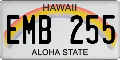 HI license plate EMB255