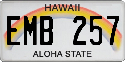 HI license plate EMB257