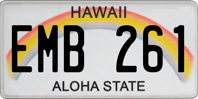 HI license plate EMB261