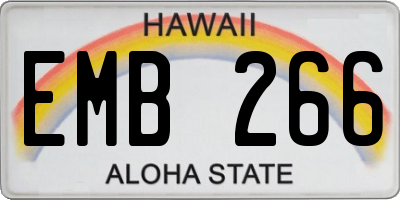 HI license plate EMB266