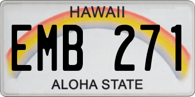 HI license plate EMB271