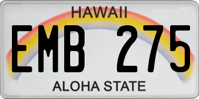 HI license plate EMB275