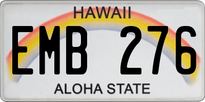 HI license plate EMB276