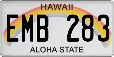 HI license plate EMB283