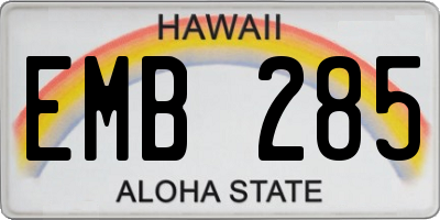HI license plate EMB285