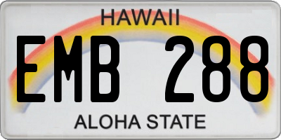 HI license plate EMB288