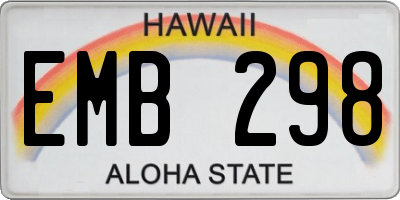 HI license plate EMB298