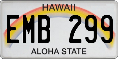 HI license plate EMB299