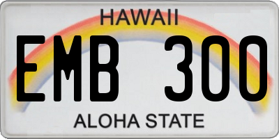 HI license plate EMB300