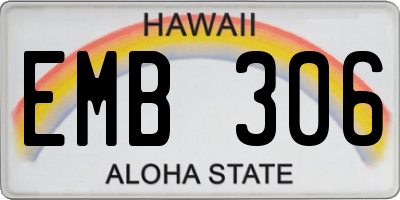 HI license plate EMB306